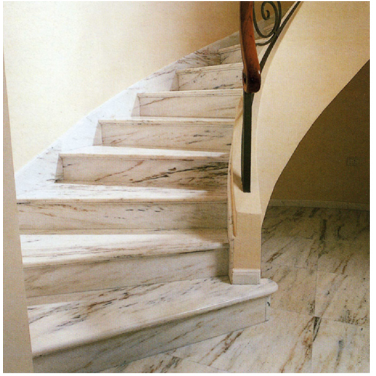 Дизайн интерьера:лестница из мрамора - фото