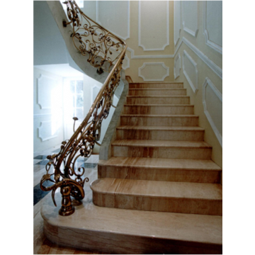 Лестница-7 Мраморная лестница из мрамора «Тиа рос»