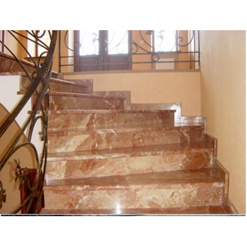 Лестница-70 Радиусная мраморная лестница из мрамора «Тиа рос»
