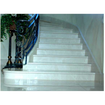 Лестница-76 Мраморная радиусная лестница из мрамора «Агора беж»