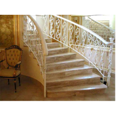 Лестница-83 Радиусная мраморная лестница из кофейного мрамора «Дайно реале» (Италия)