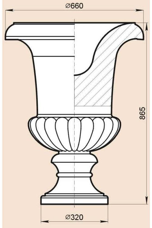 Модель для вазы из натурального камня - мрамор, оникс, гранит или травертина- 865S